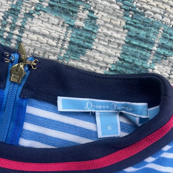 Draper James Blue & White Striped Short Sleeve A-Line‎ Dress - Size S - Picture 8 of 11